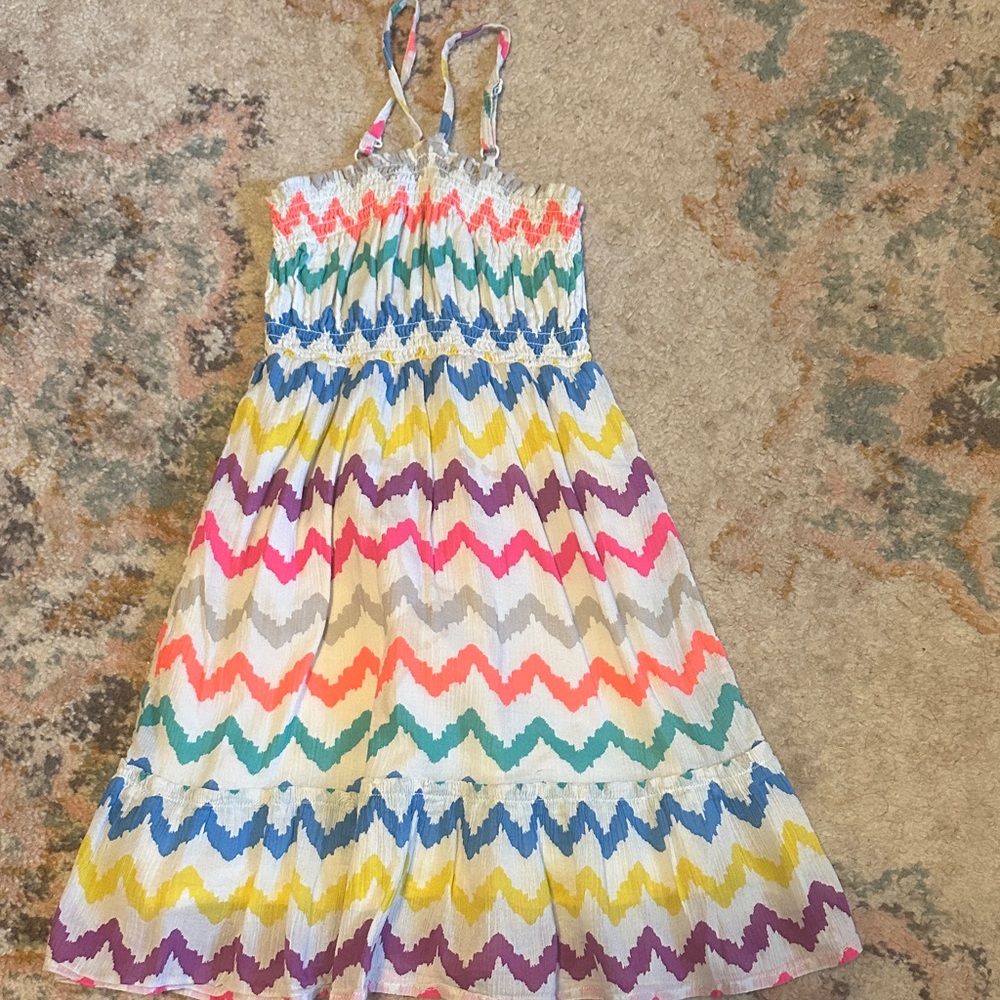Boden Multicolor Zigzag Kids Dress